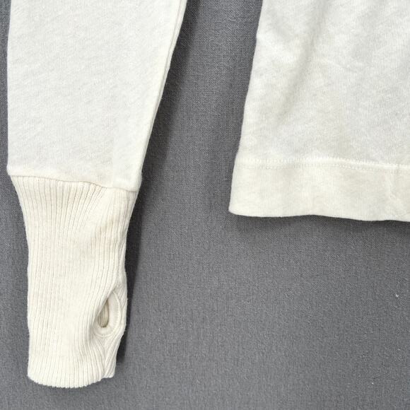 ENZA COSTA Cashmere Easy Cuffed U Neck Long Sleeve Top Womens Small Cream NEW - Picture 10 of 16